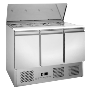 Compact 3-Door Dynasteel Saladette - Practicality and performance for an optimal culinary experience