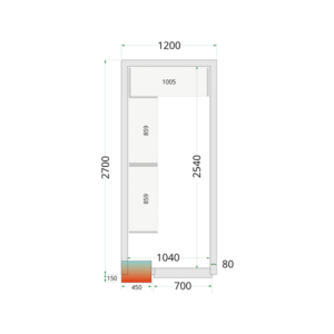 Θάλαμος Ψύξης Θετικής Θερμοκρασίας 1200x2700 - Αποτελεσματική αποθήκευση για επαγγελματίες της κουζίνας