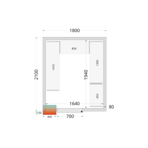 Positive cold room - 1800x2100 TEFCOLD: efficient and practical storage, ideal for restaurants and businesses