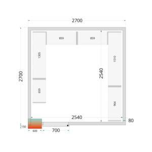 Θάλαμος Ψύξης Θετικής Θερμοκρασίας TEFCOLD - 2700x2700 | Επαγγελματική Ψυκτική Αποθήκευση