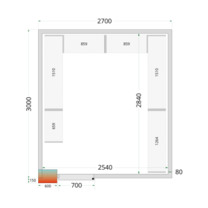 Θάλαμος Ψύξης Θετικής Θερμοκρασίας - 2700x3000 | TEFCOLD - Βελτιστοποιημένη αποθήκευση για επαγγελματίες