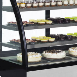 Black Counter Refrigerated Display - Glass Doors | 218 L TEFCOLD