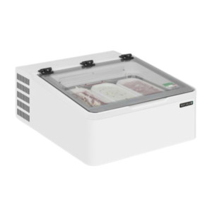 Vitrine Comptoir à Glace - 3 x 5 L de TEFCOLD : Présentation optimale et accessibilité aisée Vitrine Comptoir à Glace - 3 x 5 L