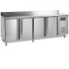 Negative Stainless Steel Refrigerated Table with Backsplash - 4 Doors - 460 L | TEFCOLD