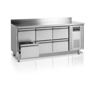 Positive Stainless Steel Refrigerated Table - 6 Drawers GN 1/1 TEFCOLD - Practical and durable