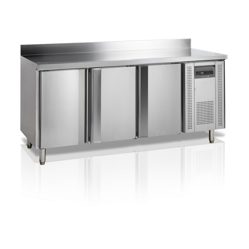 Table Réfrigérée Inox 3 Portes GN 1/1 - TEFCOLD: Conservation optimale des ingrédients avec élégance