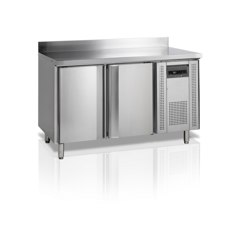 Stainless Steel Refrigerated Table with Backsplash - 2 Doors - GN 1/1 | TEFCOLD CK7210