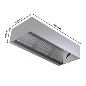 Κυβική Κουκούλα 1100 με LED - Dynasteel - 1800mm