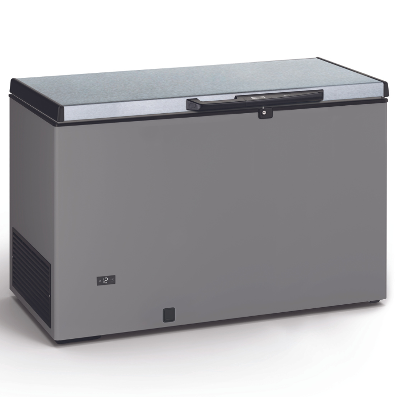 Chest Freezer Stainless Steel Finish and Stainless Steel Lid - 370 L TENSAI