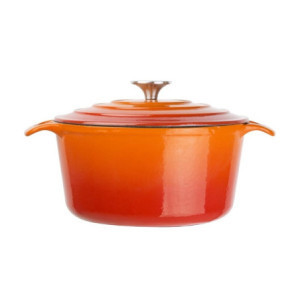 Round Orange Vogue 3.2 L Cast Iron Casserole Dish