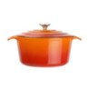 Round Orange Vogue 3.2 L Cast Iron Casserole Dish