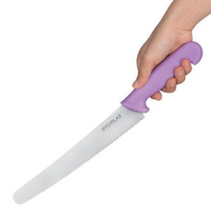 Serrated purple 25 cm pastry knife - Hygiplas - Resistant & practical