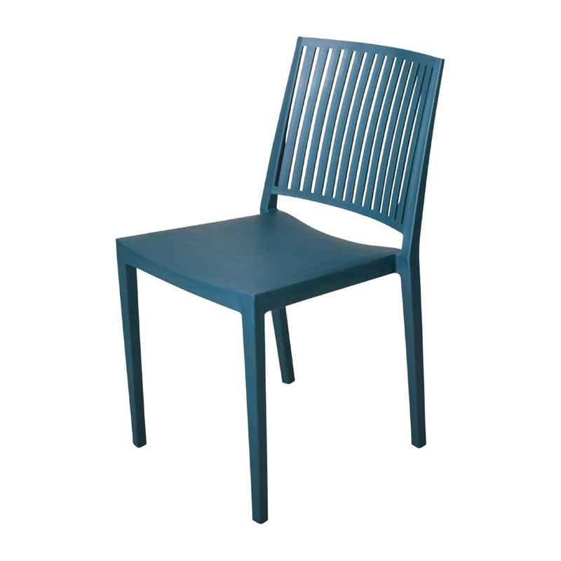 Stackable Blue Polypropylene Chairs Baltimore - Comfortable set of 4
