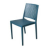 Stackable Blue Polypropylene Chairs Baltimore - Comfortable set of 4