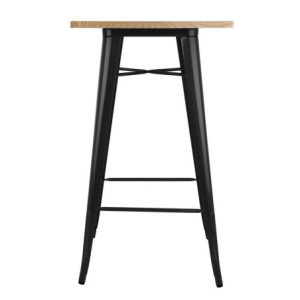 Black Bar Table with Bolero Wood Top - Elegant and Functional