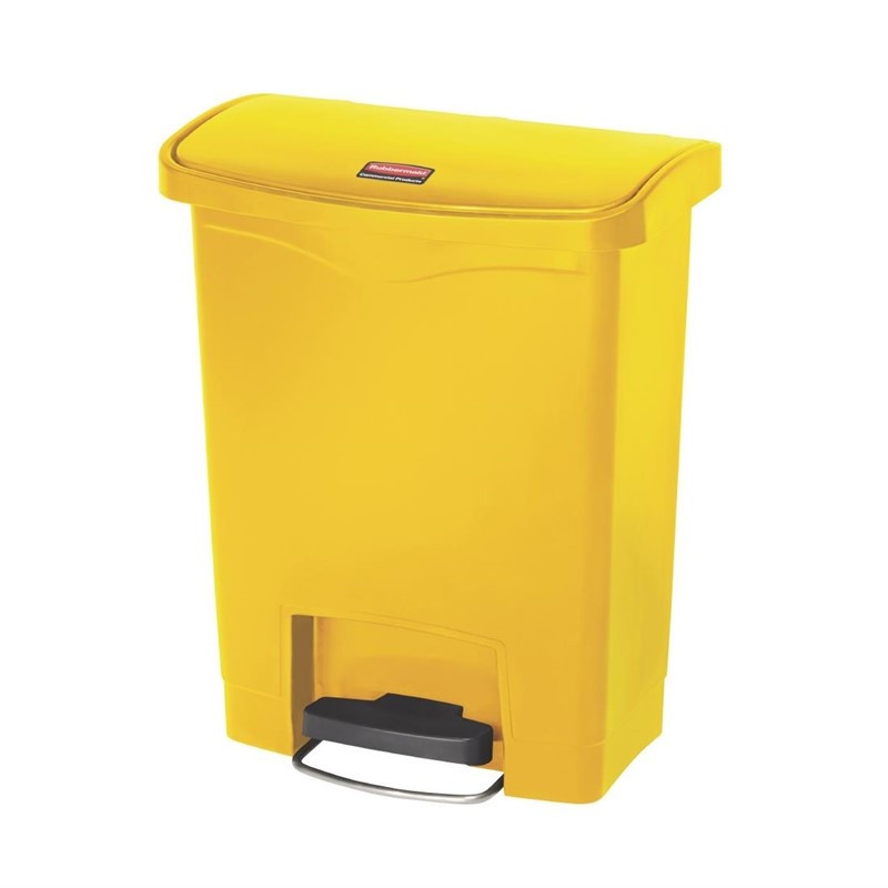 Yellow 30L Rubbermaid Trash Can - Front Pedal Ultra Resistant