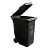 Black 240L Polyethylene Wheeled Trash Can - For Domestic and Commercial Use