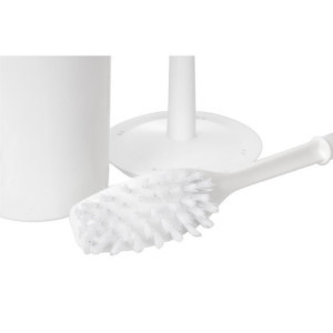 Λευκή βούρτσα WC και βάση Jantex: Αποτελεσματική υγιεινή, κομψός σχεδιασμός