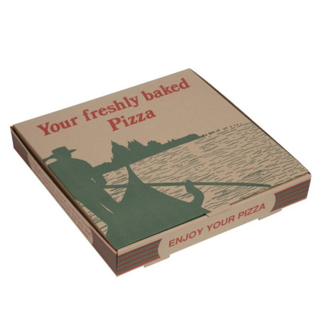 Compostable Printed Pizza Boxes 311mm - Pack of 100 by FourniResto