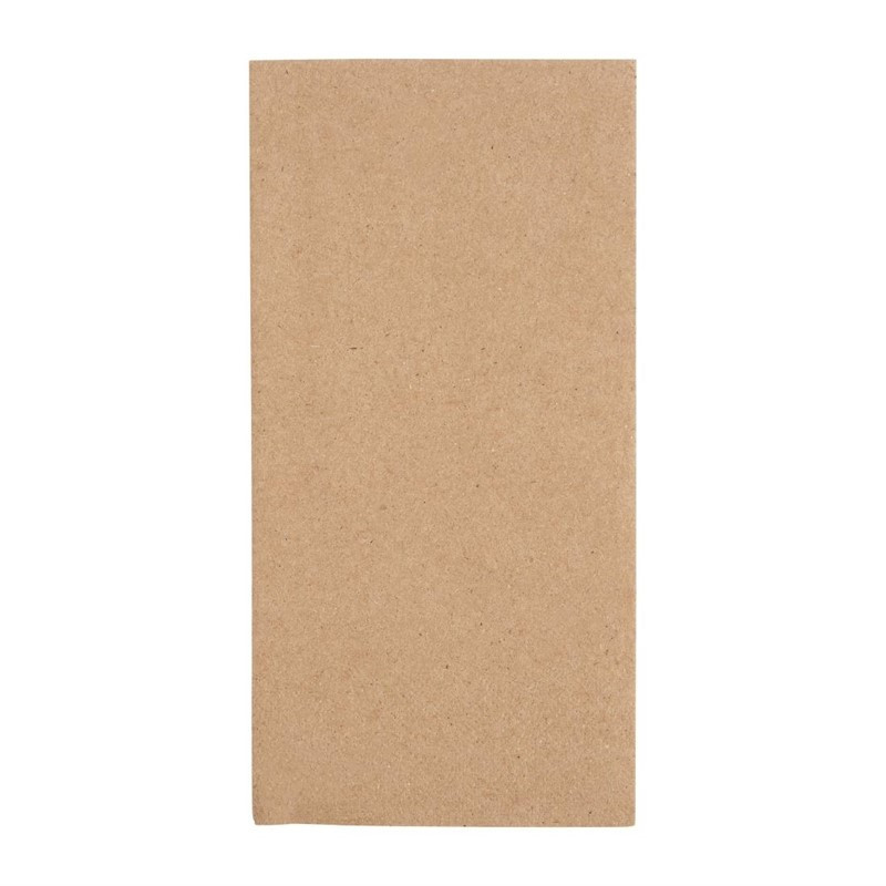Serviettes de table en papier 2 plis 1/8 400 mm Kraft - Lot 200 : Qualité Fiesta, respectueuses de l'environnement