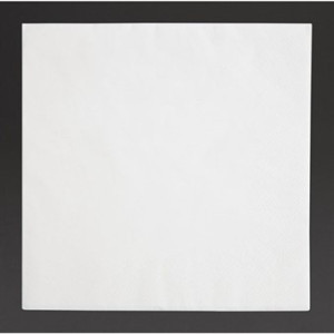 Serviettes Dîner 3 Plis 400mm Blanc - Lot 1000, Qualité Professionnelle