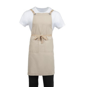 Apron Bib Cotton Gray Southside - Professional Kitchen