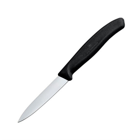 Pointed Black 8 cm Office Knife - Victorinox: Professional quality and exceptional precision.