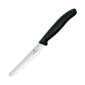 Victorinox Black 11 cm Toothed Tomato Knife - Exceptional Precision and Quality!