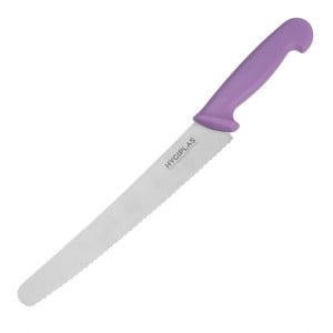 Serrated purple 25 cm pastry knife - Hygiplas - Resistant & practical