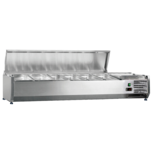 Refrigerated Saladette to Place Stainless Steel Lid - 6 x GN 1/3 - Dynasteel