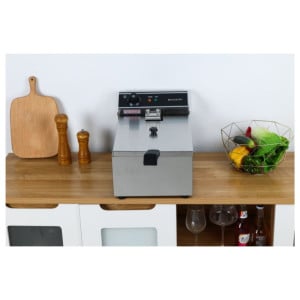 Επαγγελματική Φριτέζα 10 L 3000 W Inox — Θερμοστάτης