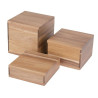 Acacia risers 50/100/150mm - Set of 3 Olympia - Acacia wood & Presentation height