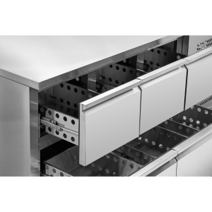 Positive Refrigerated Table - 6 Dynasteel Drawers: Efficient and Spacious