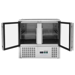 Saladette Compacte - 2 Πόρτες με Γυάλινες Προθήκες και Ανοιγόμενη Οροφή - Dynasteel