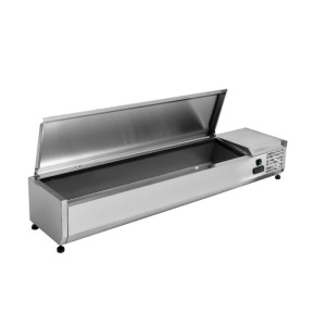 Saladette Réfrigérée à Poser Couvercle Inox - 7 x GN 1/4 - Dynasteel