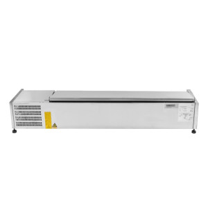 Saladette Réfrigérée à Poser Couvercle Inox - 7 x GN 1/4 - Dynasteel