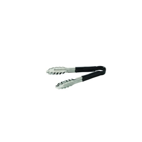 Black stainless steel tongs 24 cm: professional quality