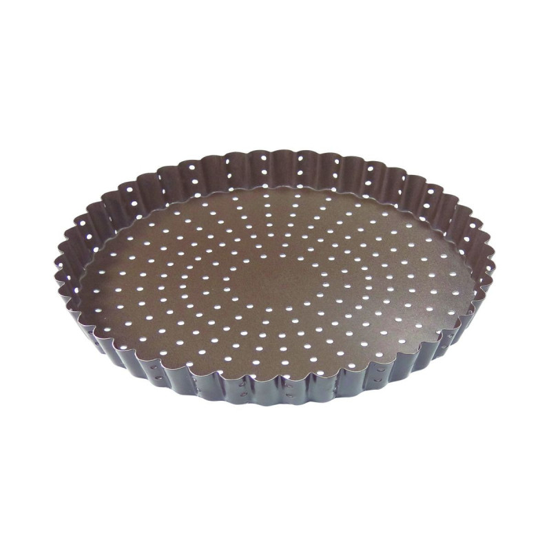 Tourtière cannelée perforée antiadhérente Ø260 mm - Cuisson homogène