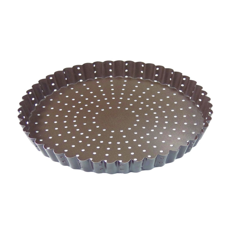 Fluted Perforated Non-Stick Pie Pan - ⌀ 280 mm: Professional Pastry Accessory