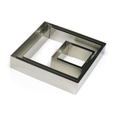 Square Stainless Steel Mold 220x220 mm - Pro Kitchen