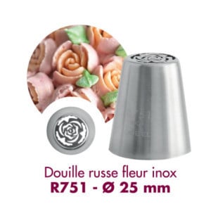 Douille Russe Fleur Inox 25mm Gobel - Αξεσουάρ Ζαχαροπλαστικής και Διακόσμησης Σχολή Ζαχαροπλαστικής