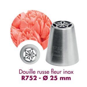 Douille Russe Fleur Inox 25mm Gobel - Décorations Pâtisserie