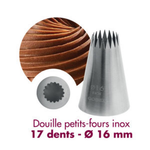 Douille à Petits Fours Inox 17 Dents ⌀16 mm Gobel - Accessoire Pâtisserie