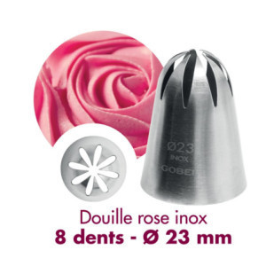 Douille Rose Inox 8 Dents - ⌀23 mm Gobel - Pâtisserie Professionnelle