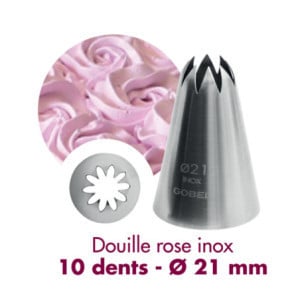 Douille Rose Inox 10 Dents ⌀21mm Gobel κουζίνα ζαχαροπλαστικής