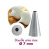 Stainless steel plain nozzle Ø 7 mm - Professional pastry precision