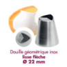 Douille Géométrique Lisse Flèche Inox - Ø 22 mm Gobel