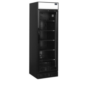 TEFCOLD 358L Black Refrigerated Beverage Display - Elegant design for your drinks