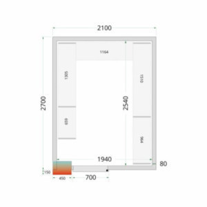 Panneaux Chambre Froide TEFCOLD 2100x2700x2200mm - Isolation 80mm