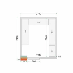 TEFCOLD - Panneau Chambre Froide 2100 x 2400 - Isolation 80mm - Modulable